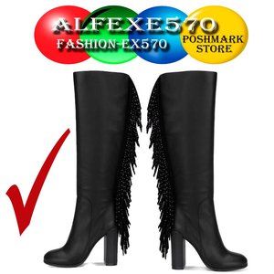 Kenneth Cole Justin Fringe Women Boots Studs Size- 8-M  COD/195